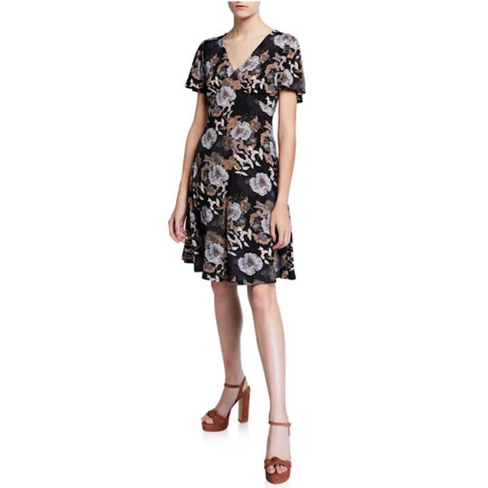 West Kei Floral Flutter Sleeve Dress